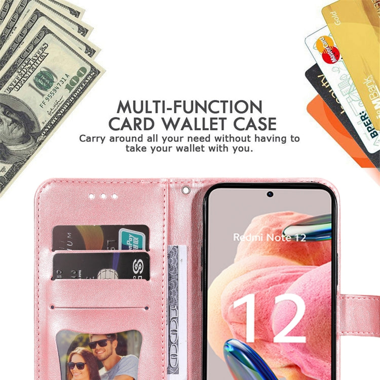 For Xiaomi Redmi Note 12 4G Global 7-petal Flowers Embossing Leather Phone Case