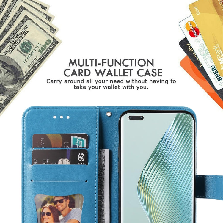 For Honor Magic5 Pro 7-petal Flowers Embossing Leather Phone Case