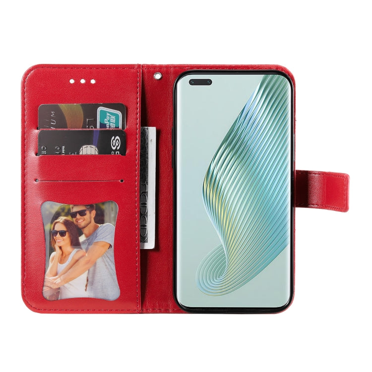 For Honor Magic5 Pro 7-petal Flowers Embossing Leather Phone Case