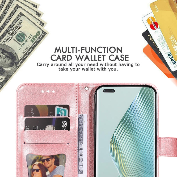 For Honor Magic5 Pro 7-petal Flowers Embossing Leather Phone Case