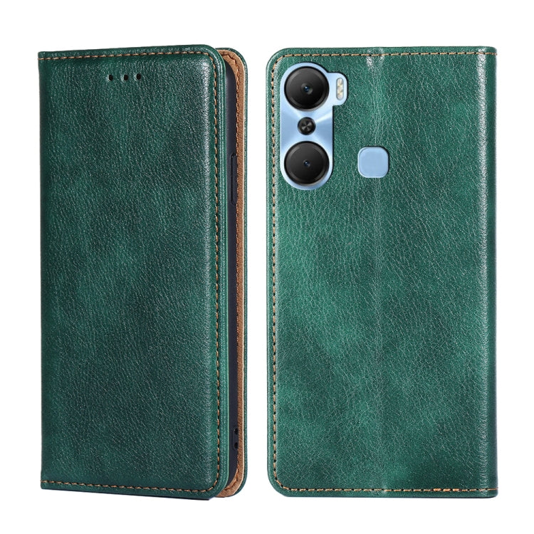 For Infinix Hot 12 Pro Gloss Oil Solid Color Magnetic Leather Phone Case