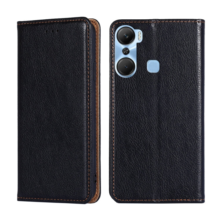 For Infinix Hot 12 Pro Gloss Oil Solid Color Magnetic Leather Phone Case