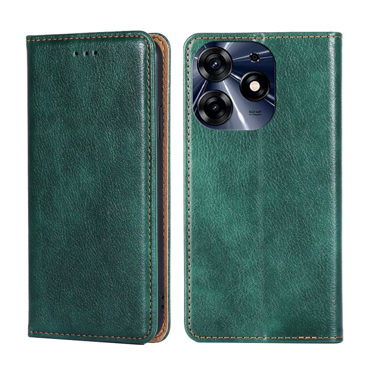 For Tecno Spark 10 Pro Gloss Oil Solid Color Magnetic Leather Phone Case