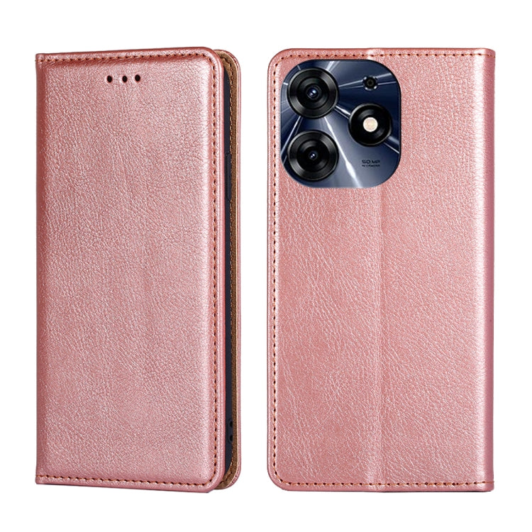 For Tecno Spark 10 Pro Gloss Oil Solid Color Magnetic Leather Phone Case
