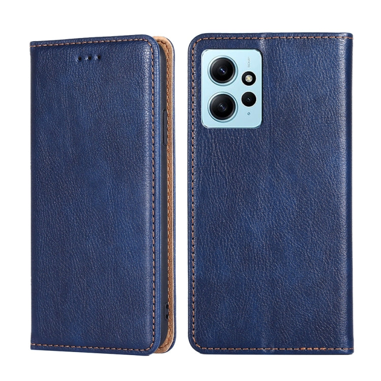 For Xiaomi Redmi Note 12 4G Global Gloss Oil Solid Color Magnetic Leather Phone Case
