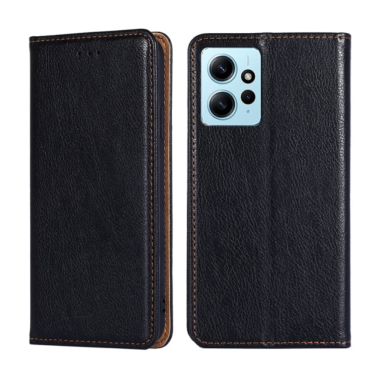 For Xiaomi Redmi Note 12 4G Global Gloss Oil Solid Color Magnetic Leather Phone Case