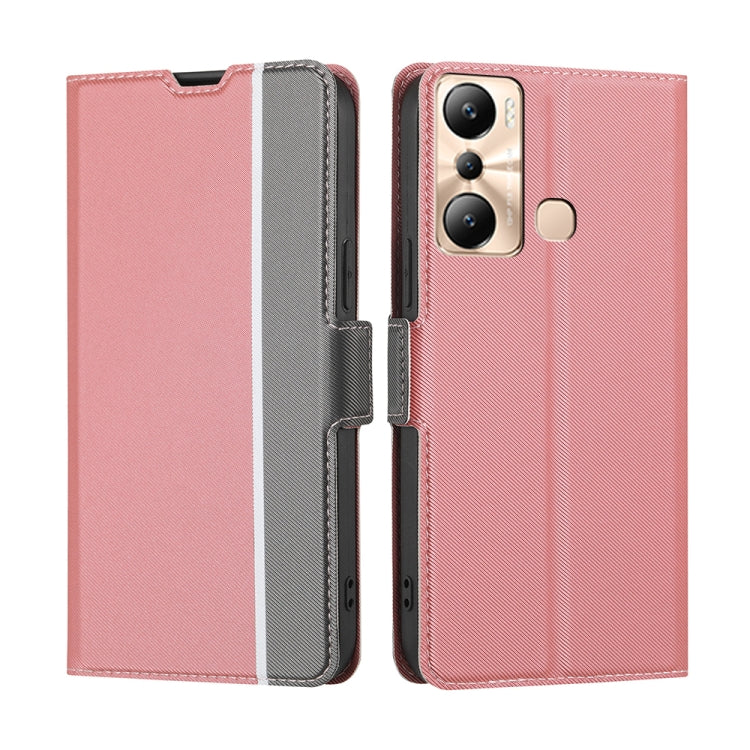 For Infinix Hot 20i Twill Texture Side Buckle Leather Phone Case