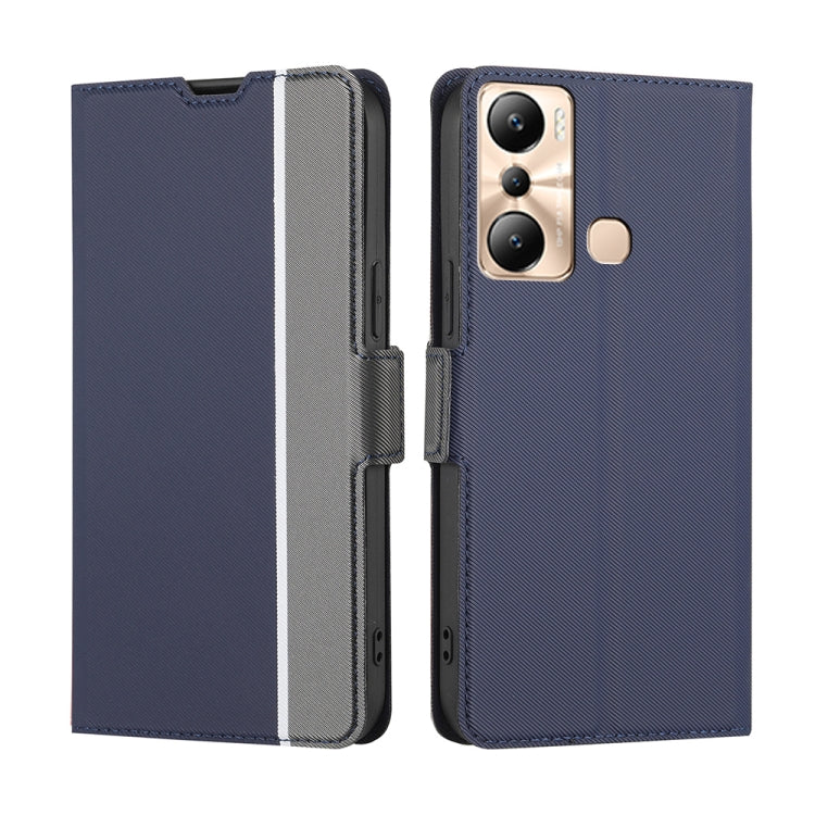 For Infinix Hot 20i Twill Texture Side Buckle Leather Phone Case