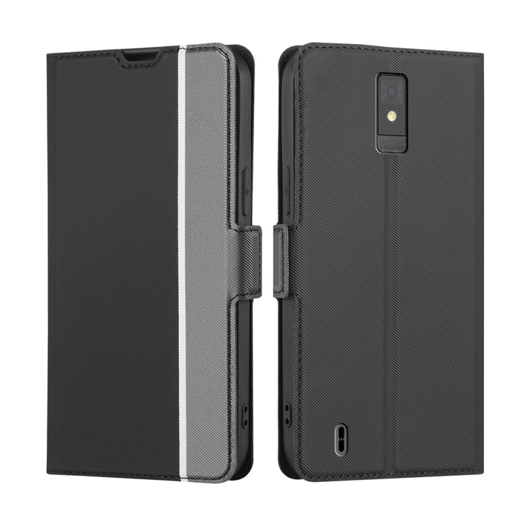 For ZTE Blade A32 Twill Texture Side Buckle Leather Phone Case