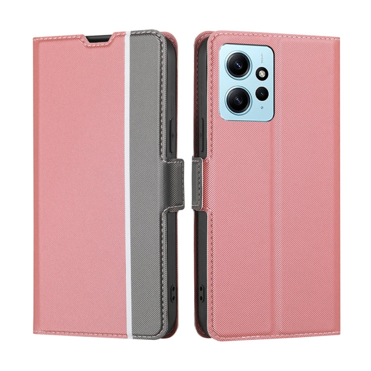 For Xiaomi Redmi Note 12 4G Global Twill Texture Side Buckle Leather Phone Case