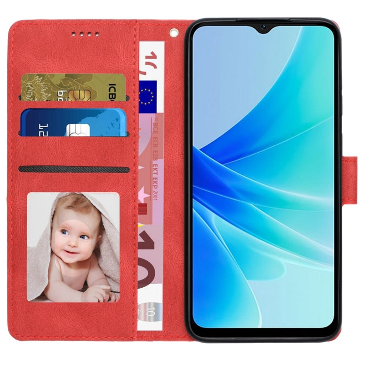 For OPPO A17 Global / A17k Fantasy Skin-feel Calfskin Texture Leather Phone Case