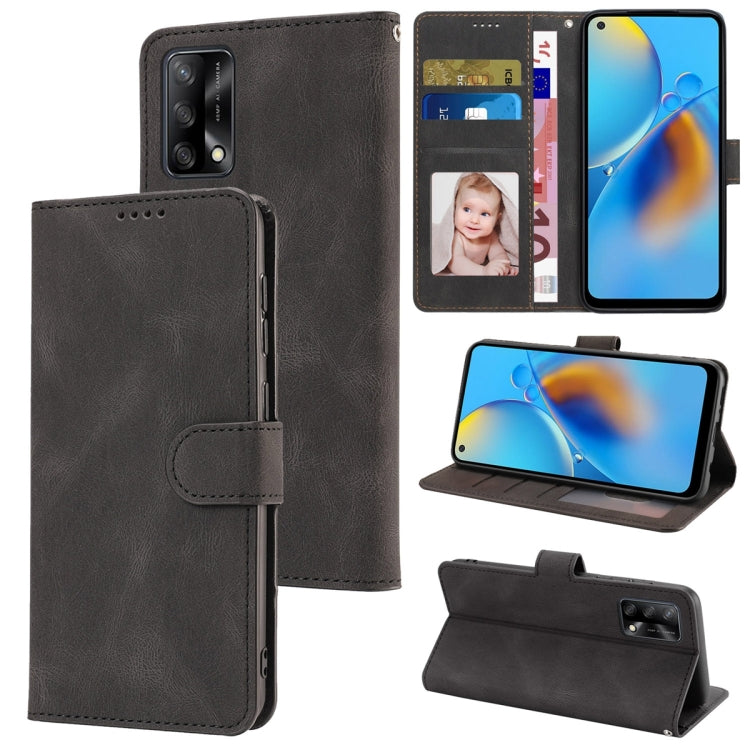 For OPPO A74 4G / F19 Fantasy Skin-feel Calfskin Texture Leather Phone Case