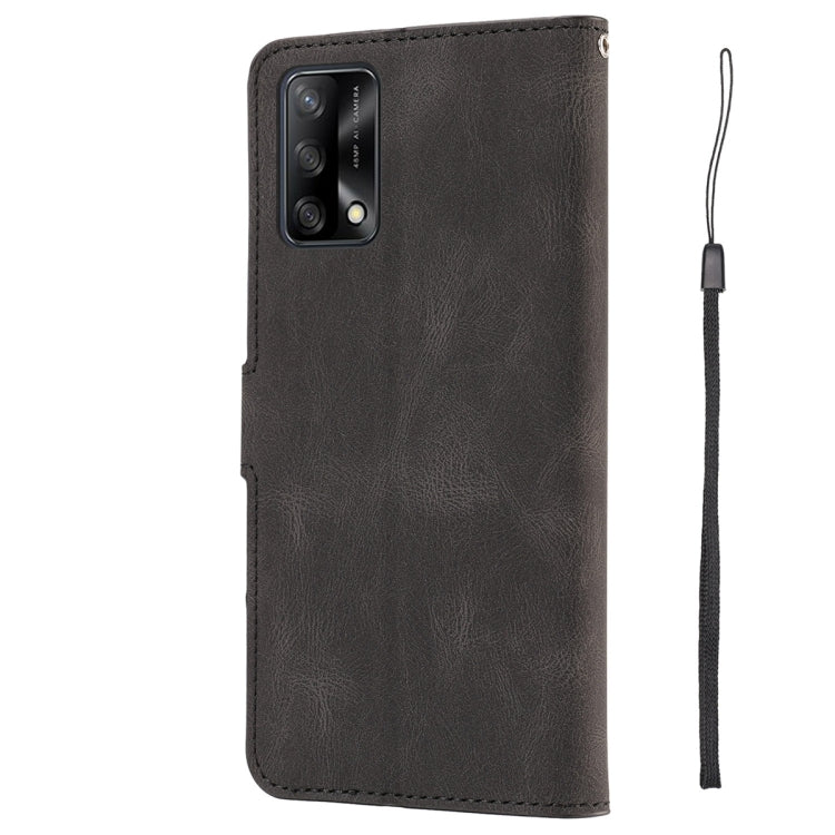 For OPPO A74 4G / F19 Fantasy Skin-feel Calfskin Texture Leather Phone Case