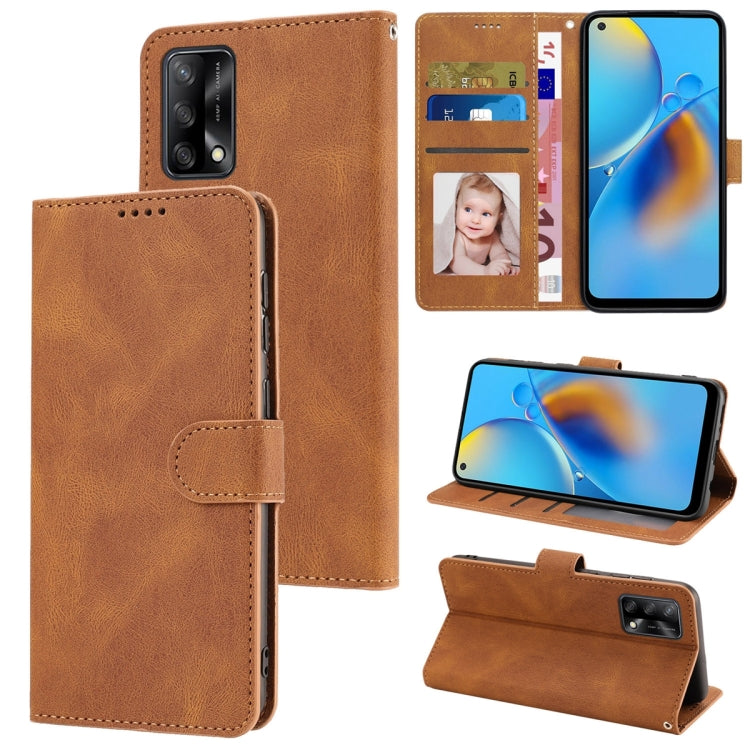 For OPPO A74 4G / F19 Fantasy Skin-feel Calfskin Texture Leather Phone Case