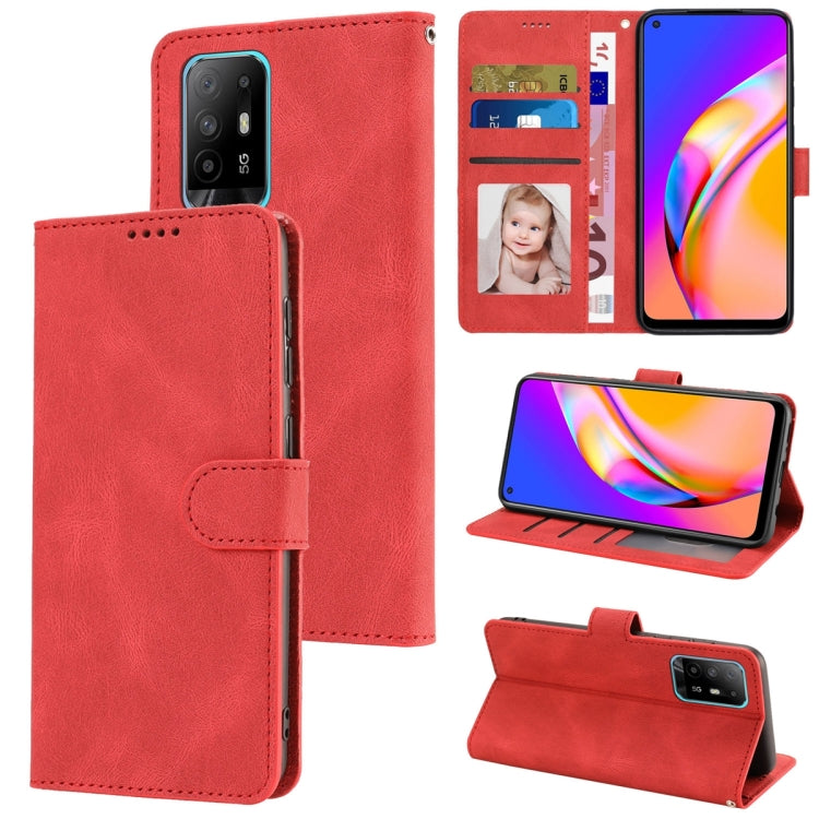 For OPPO A94 5G / Reno5 Z / F19 Pro+ Fantasy Skin-feel Calfskin Texture Leather Phone Case