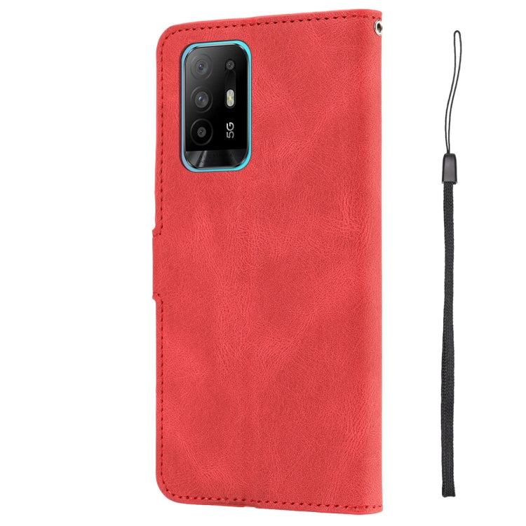 For OPPO A94 5G / Reno5 Z / F19 Pro+ Fantasy Skin-feel Calfskin Texture Leather Phone Case