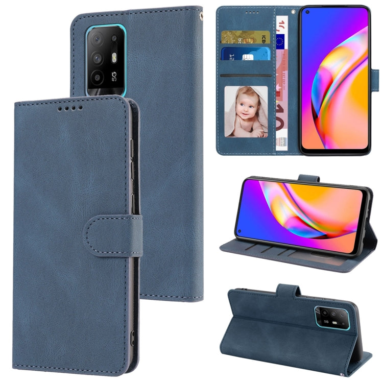 For OPPO A94 5G / Reno5 Z / F19 Pro+ Fantasy Skin-feel Calfskin Texture Leather Phone Case