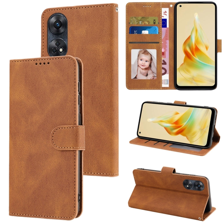 For OPPO Reno8 T 4G Global Fantasy Skin-feel Calfskin Texture Leather Phone Case