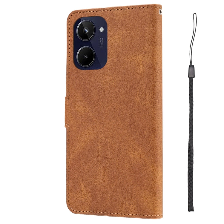 For Realme 10 4G Fantasy Skin-feel Calfskin Texture Leather Phone Case