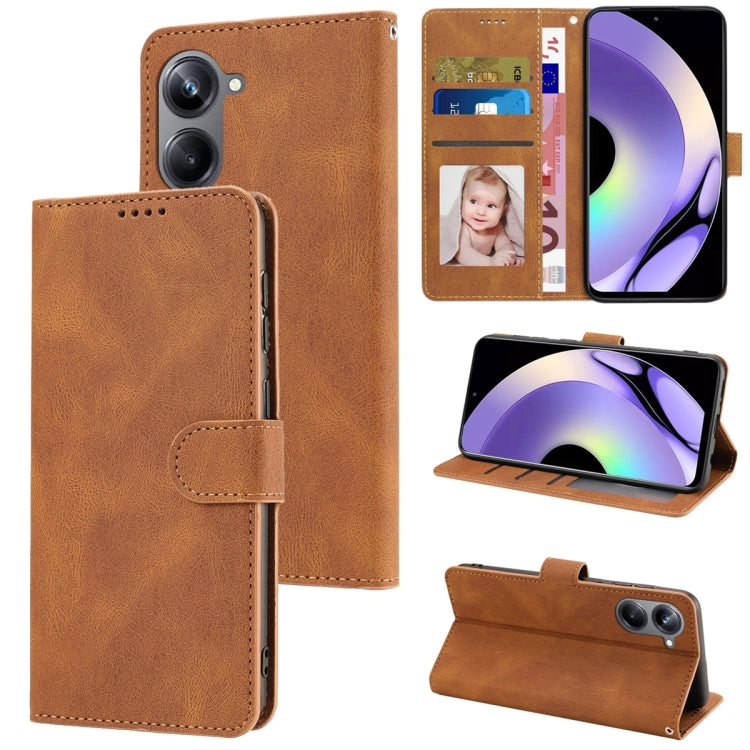 For Realme 10 Pro 5G Fantasy Skin-feel Calfskin Texture Leather Phone Case