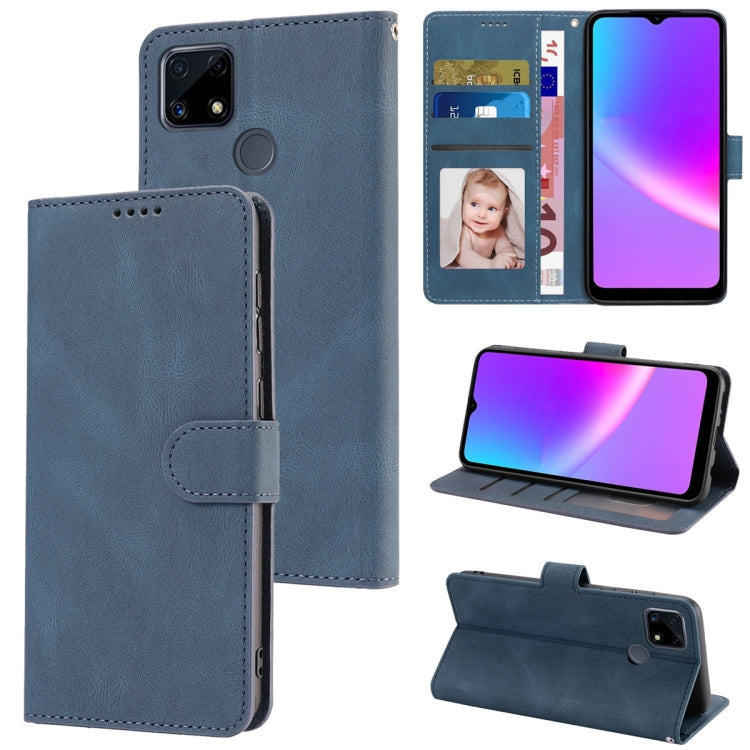 For Realme C25 / C15 / C12 Fantasy Skin-feel Calfskin Texture Leather Phone Case