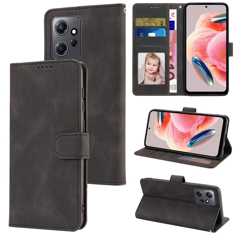 For Xiaomi Redmi Note 12 4G Global Fantasy Skin-feel Calfskin Texture Leather Phone Case