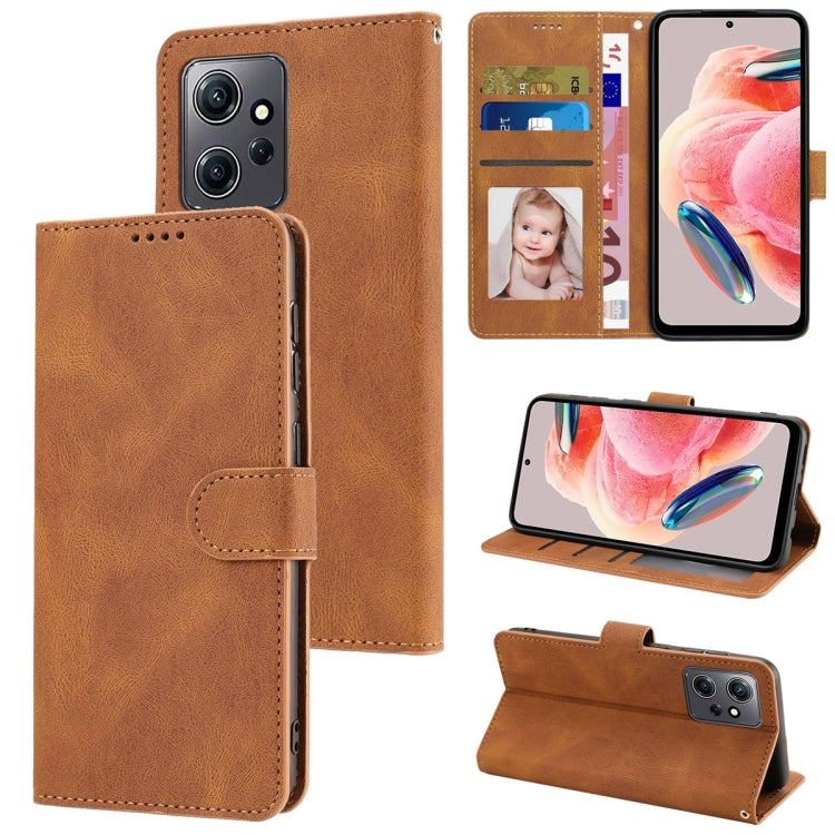 For Xiaomi Redmi Note 12 4G Global Fantasy Skin-feel Calfskin Texture Leather Phone Case