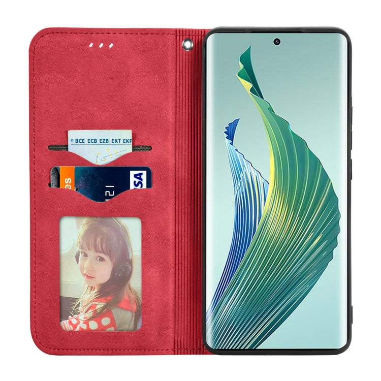 For Honor Magic5 Lite Retro Skin Feel Magnetic Leather Phone Case