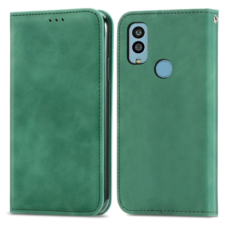For Kyocera Android One S10 Retro Skin Feel Magnetic Leather Phone Case