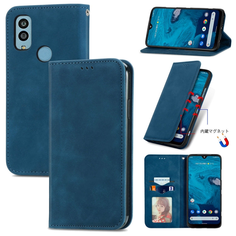 For Kyocera Android One S10 Retro Skin Feel Magnetic Leather Phone Case