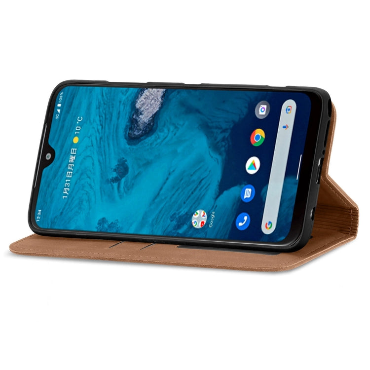For Kyocera Android One S10 Retro Skin Feel Magnetic Leather Phone Case