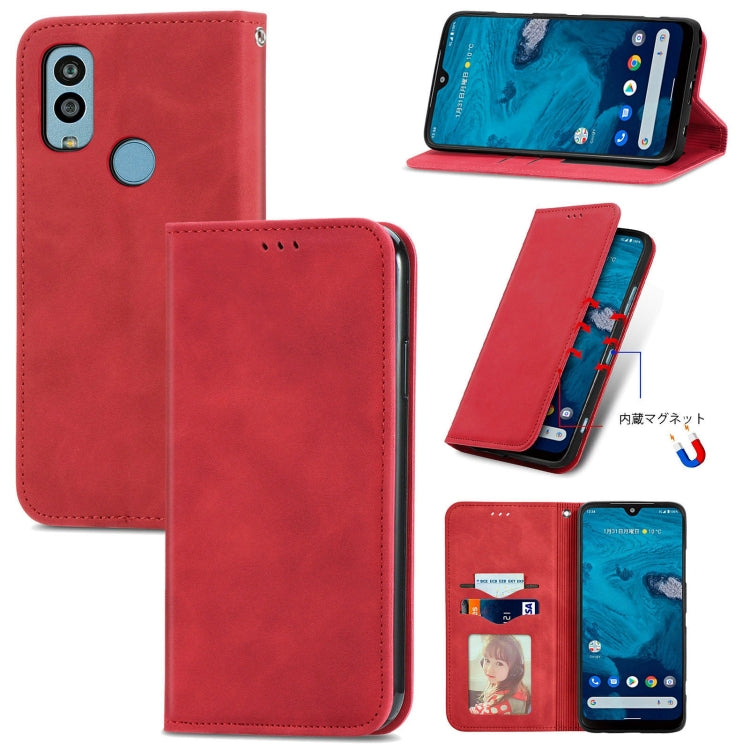 For Kyocera Android One S10 Retro Skin Feel Magnetic Leather Phone Case