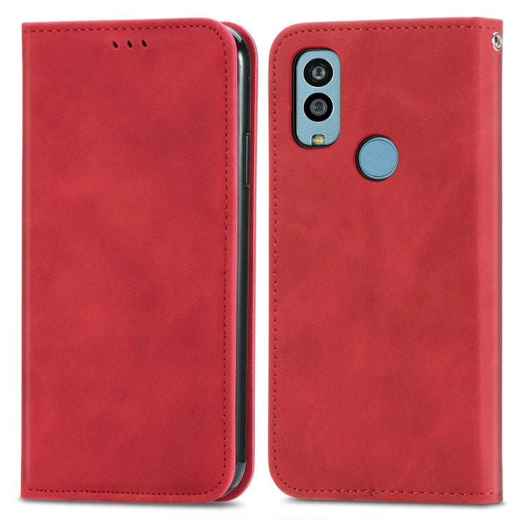 For Kyocera Android One S10 Retro Skin Feel Magnetic Leather Phone Case
