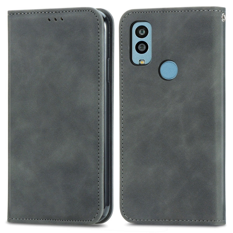 For Kyocera Android One S10 Retro Skin Feel Magnetic Leather Phone Case