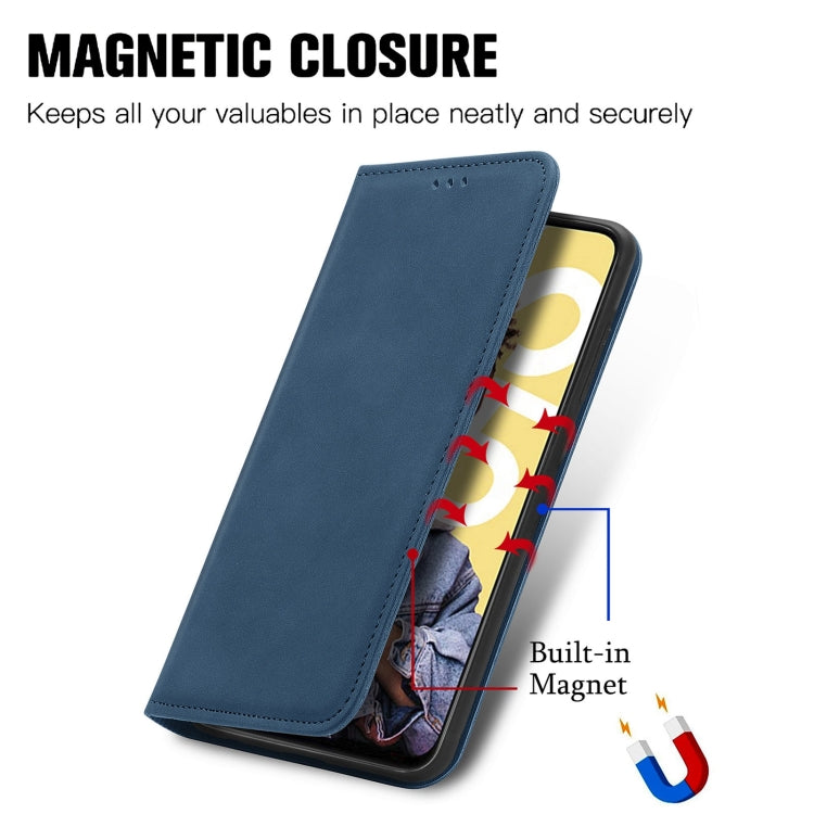 For Realme C55 Retro Skin Feel Magnetic Leather Phone Case