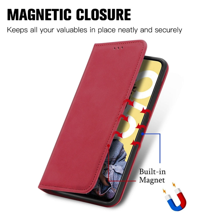 For Realme C55 Retro Skin Feel Magnetic Leather Phone Case
