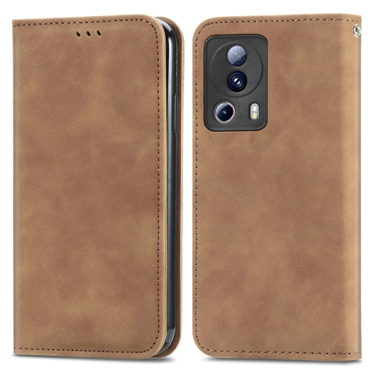 For Xiaomi 13 Lite Retro Skin Feel Magnetic Leather Phone Case
