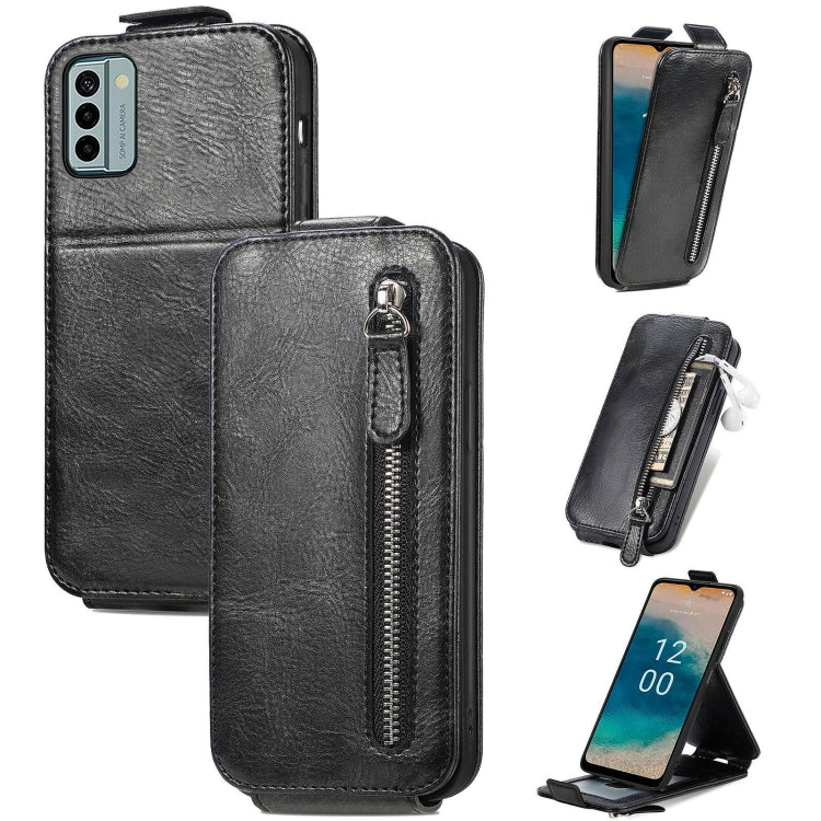 For Nokia G22 Zipper Wallet Vertical Flip Leather Phone Case