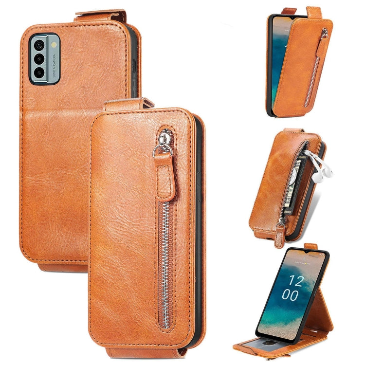 For Nokia G22 Zipper Wallet Vertical Flip Leather Phone Case