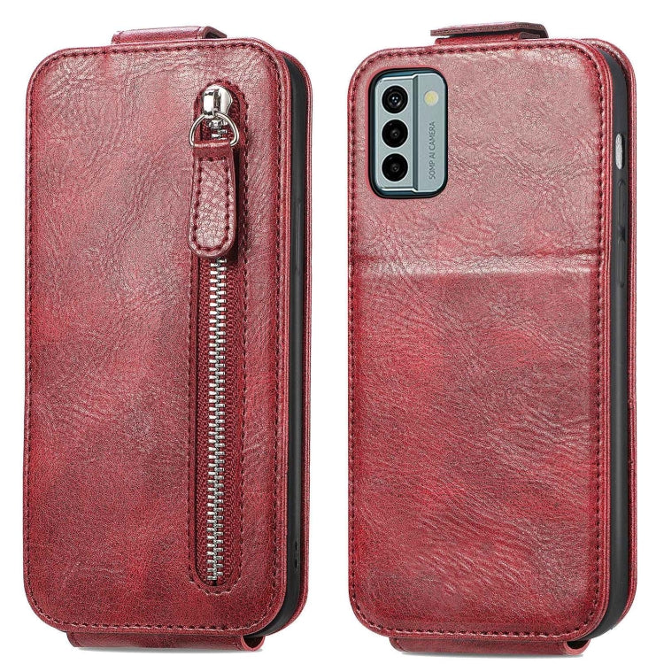 For Nokia G22 Zipper Wallet Vertical Flip Leather Phone Case