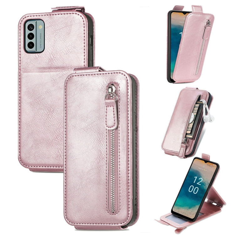 For Nokia G22 Zipper Wallet Vertical Flip Leather Phone Case
