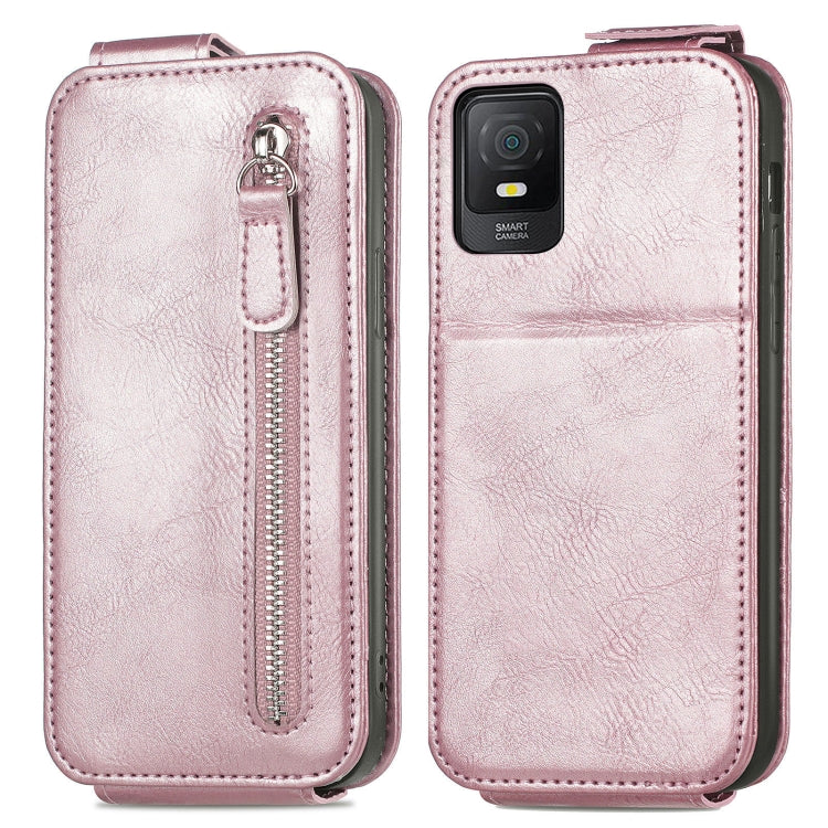 For TCL 403 Zipper Wallet Vertical Flip Leather Phone Case