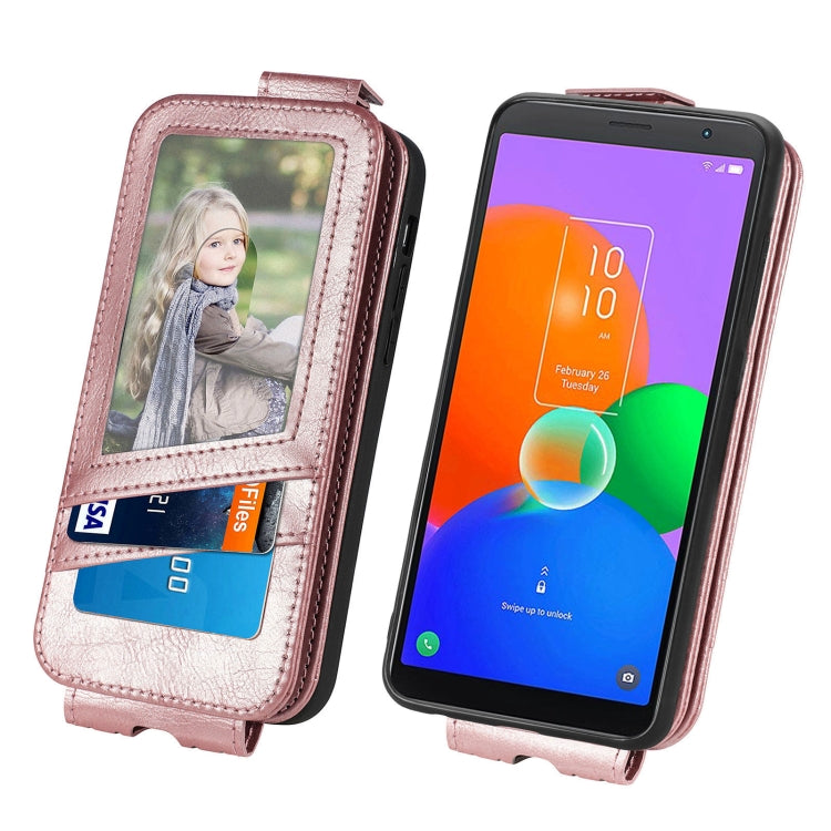For TCL 403 Zipper Wallet Vertical Flip Leather Phone Case
