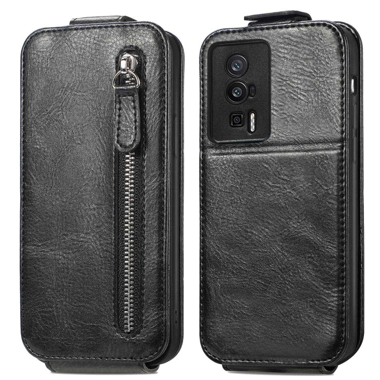 For Xiaomi Redmi K60 Pro Zipper Wallet Vertical Flip Leather Phone Case