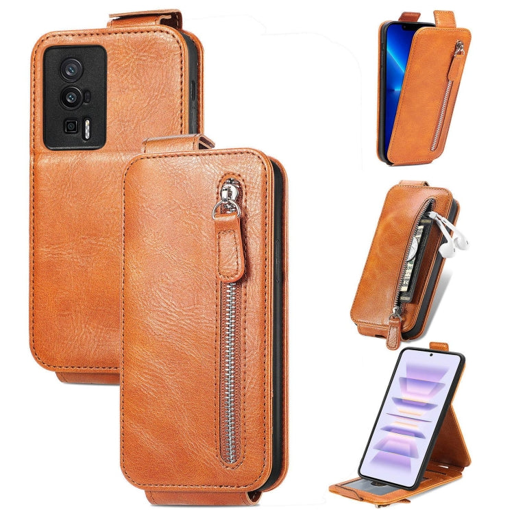 For Xiaomi Redmi K60 Pro Zipper Wallet Vertical Flip Leather Phone Case