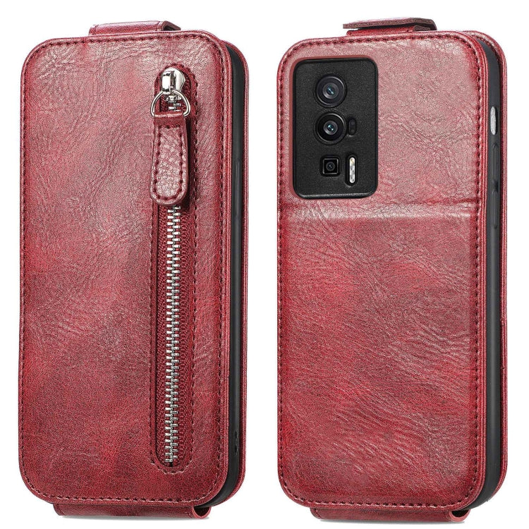For Xiaomi Redmi K60 Pro Zipper Wallet Vertical Flip Leather Phone Case