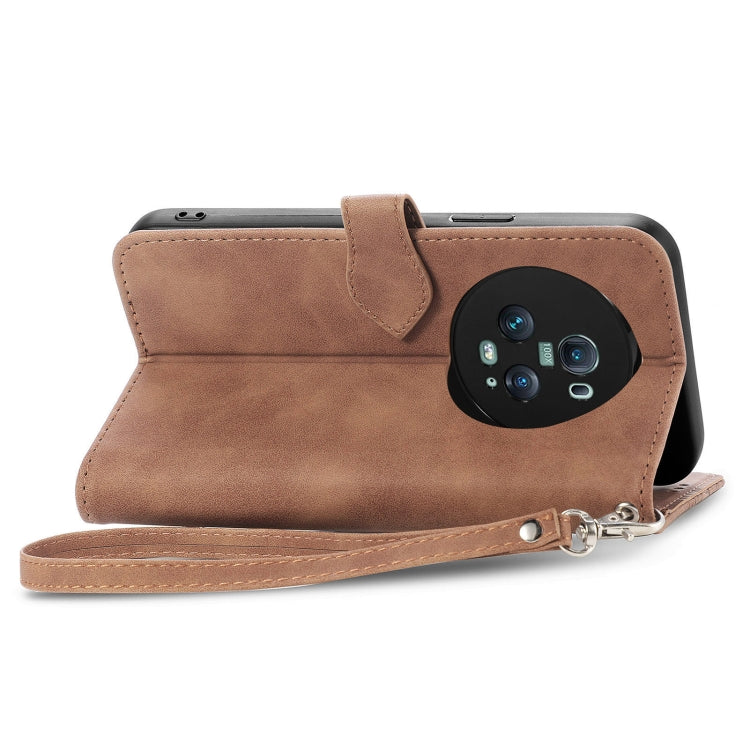 For Honor Magic5 Pro Embossed Flower Zipper Leather Phone Case