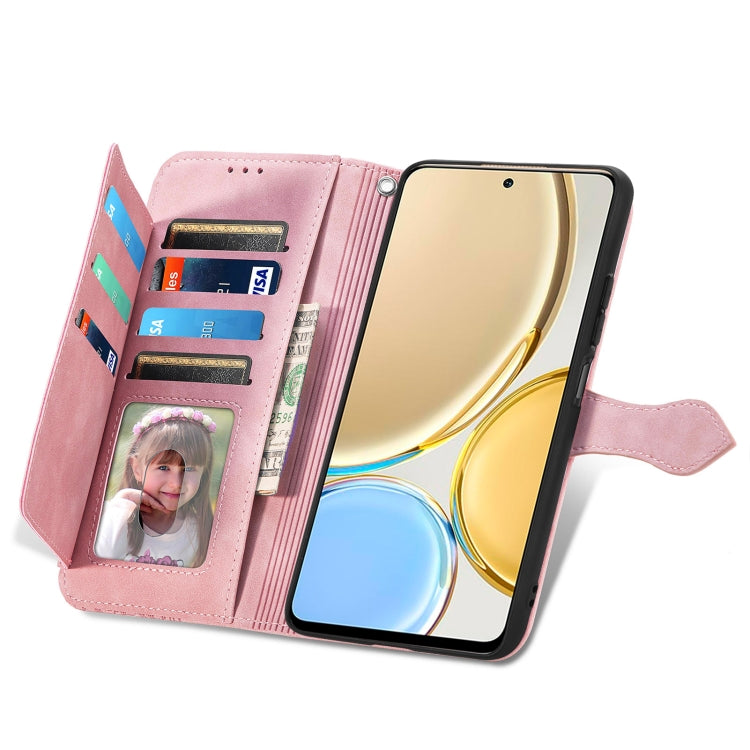 For Honor X30 5G Embossed Flower Zipper Leather Phone Case