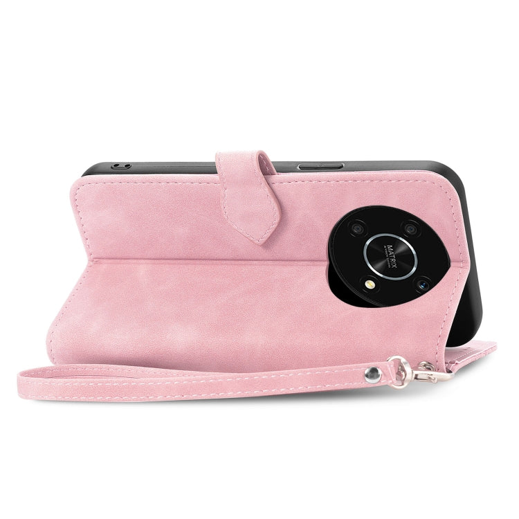 For Honor X30 5G Embossed Flower Zipper Leather Phone Case