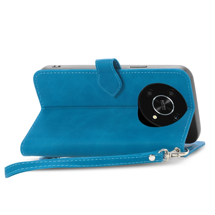 For Honor X30 5G Embossed Flower Zipper Leather Phone Case